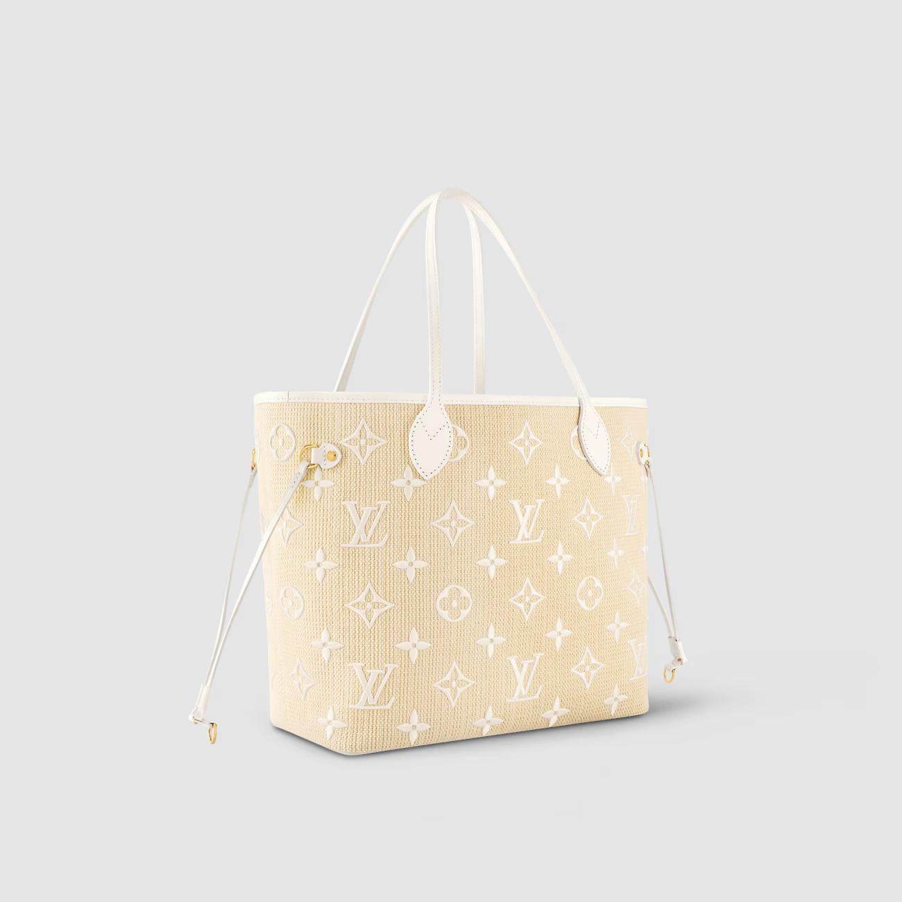 Túi Louis Vuitton Neverfull MM Nữ Be Trắng By The Pool